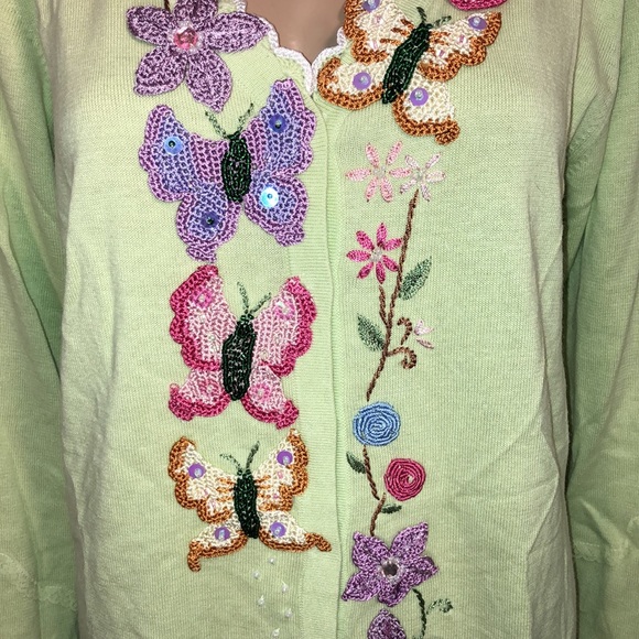 Storybook Knits Green Cardigan. NWT. M - Picture 3 of 13